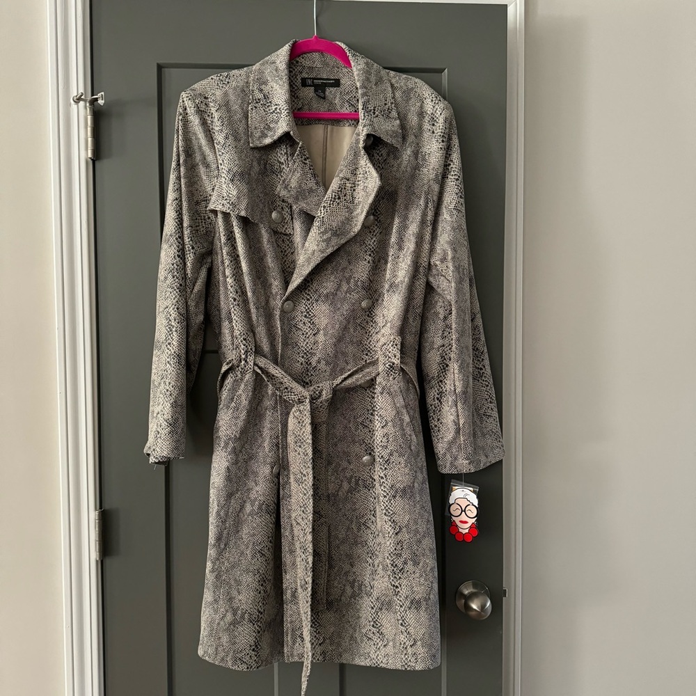 NWT INC International Concepts Snake Skin Belted Coat 3X